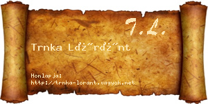 Trnka Lóránt névjegykártya
